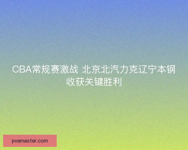 CBA常规赛激战 北京北汽力克辽宁本钢收获关键胜利